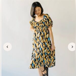 NWOT Piper and Scoot brushstroke print midi dress